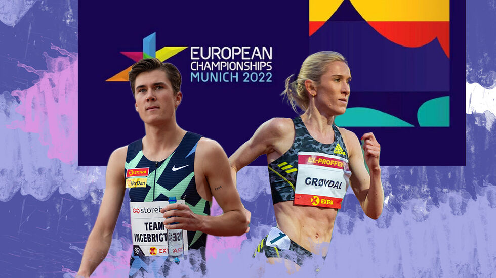 Guide og samleside: På denne siden finner du både EM-programmet og pekere til alle kondis.no-reportasjene. Jakob Ingebrigtsen og Karoline Bjerkeli Grøvdal er våre aller største medaljehåp i dette mesterskapet. (Foto: Samuel Hafsahl/Arne Dag Myking)