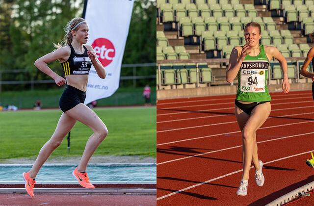 Malin Hoelsveen og Maiken Homlung Prøitz leverte hvert sitt sterke sololøp på 3000 m. (Arkivfoto: Samuel Hafsahl)