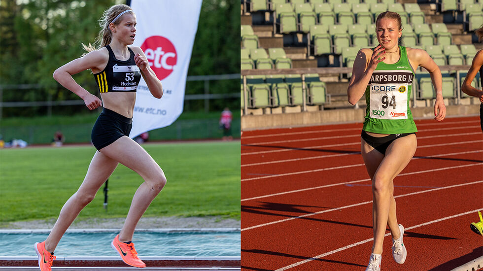 Malin Hoelsveen og Maiken Homlung Prøitz leverte hvert sitt sterke sololøp på 3000 m. (Arkivfoto: Samuel Hafsahl)