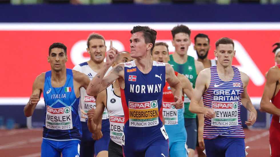 Suveren: Jakob Ingebrigtsen hadde ingen problemer med å vinne forsøksheatet på 1500 m. (Foto: Arne Dag Myking)