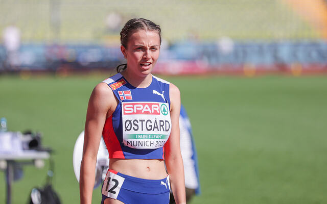 Ingeborg Østgård under forsøksheatet på 1500 m i EM i friidrett i München sist sommer. (Foto Arne Dag Myking)