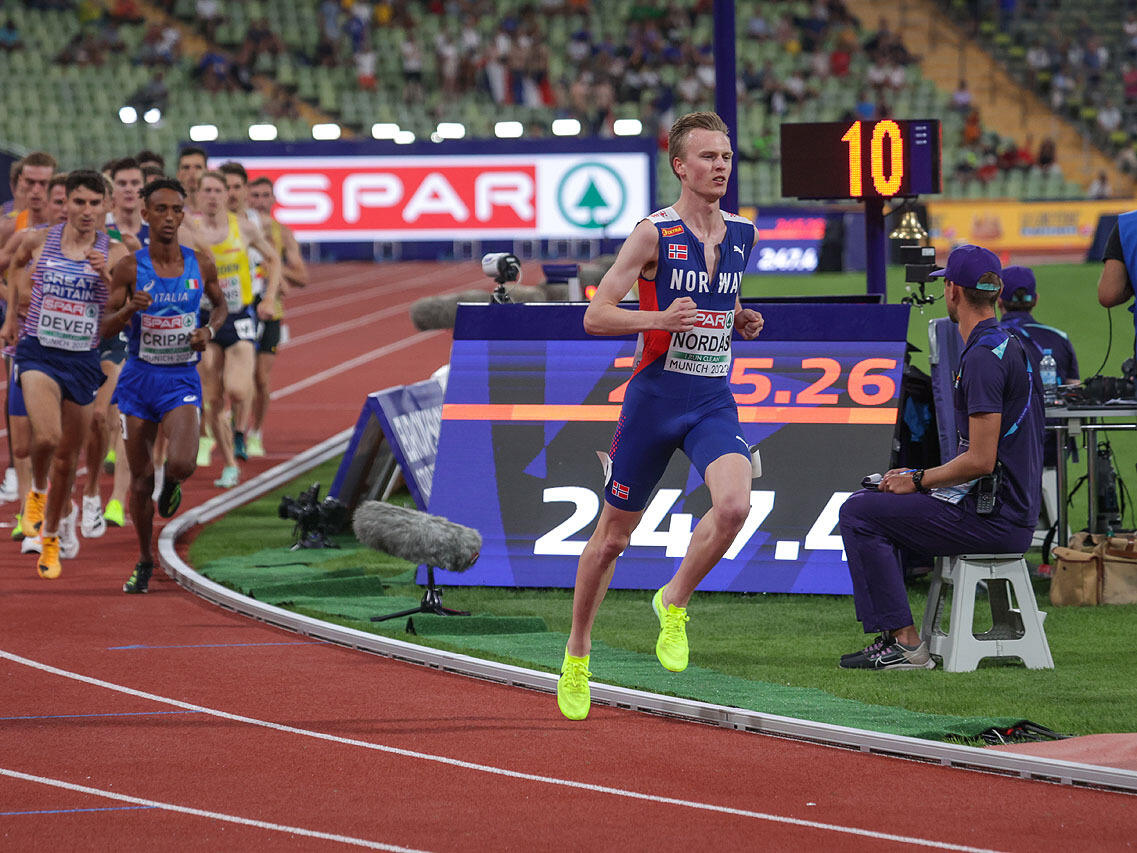 Narve Gilje Nordås fikk virkelig fart på piggskoene i dagens Diamond League-stevne i London. (Foto: Arne Dag Myking)