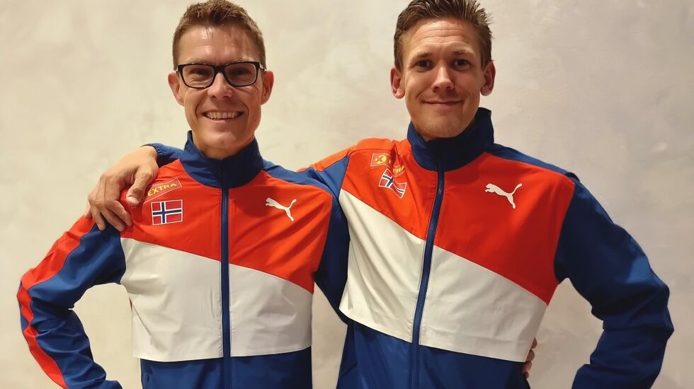 Jo Inge Norum og Sebastian Conrad Håkansson på plass i Berlin. (Foto: Aina Nygård)