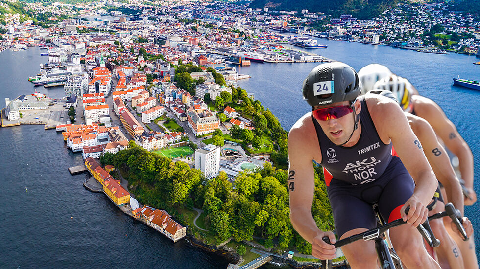 På sykkeldelen skal utøverne ut til Nordnes og tilbake til Torget og Bryggen. Vetle Bergsvik Thorn og de andre norske gleder seg til å konkurrere på hjemmebane. (Foto: iStock/Arne Dag Myking)