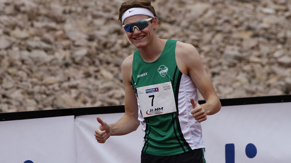 Ole Jakob Solbu imponerte da han ble nummer to på 400 meter på U-20 NM. Det var bare seniornorgesmester Andreas Grimerud som kom foran Ås-gutten. (Foto: Dag Eliassen)