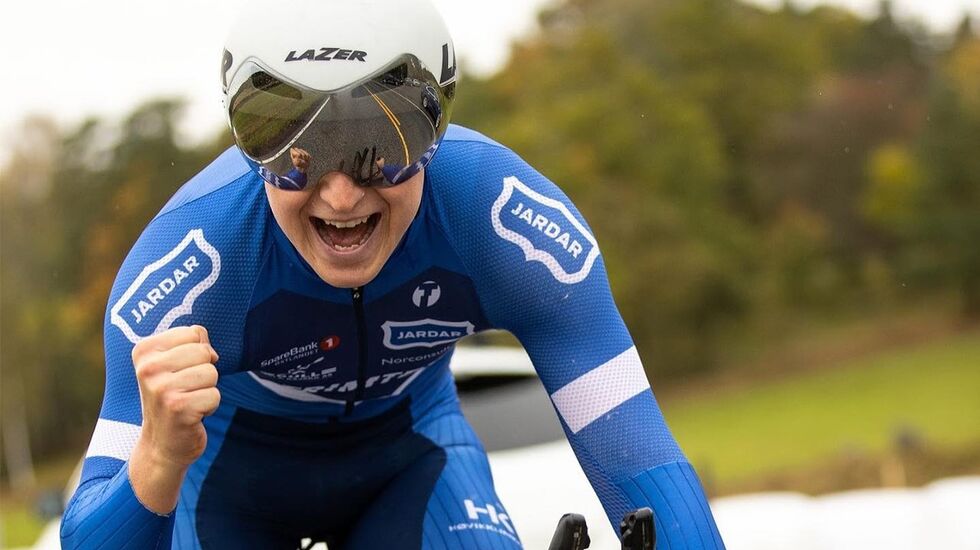 Hans Christian Tungesvik da han satte ny norgesrekord på 200 km temposykling i 2020. (Foto: Sylvain Cavatz)