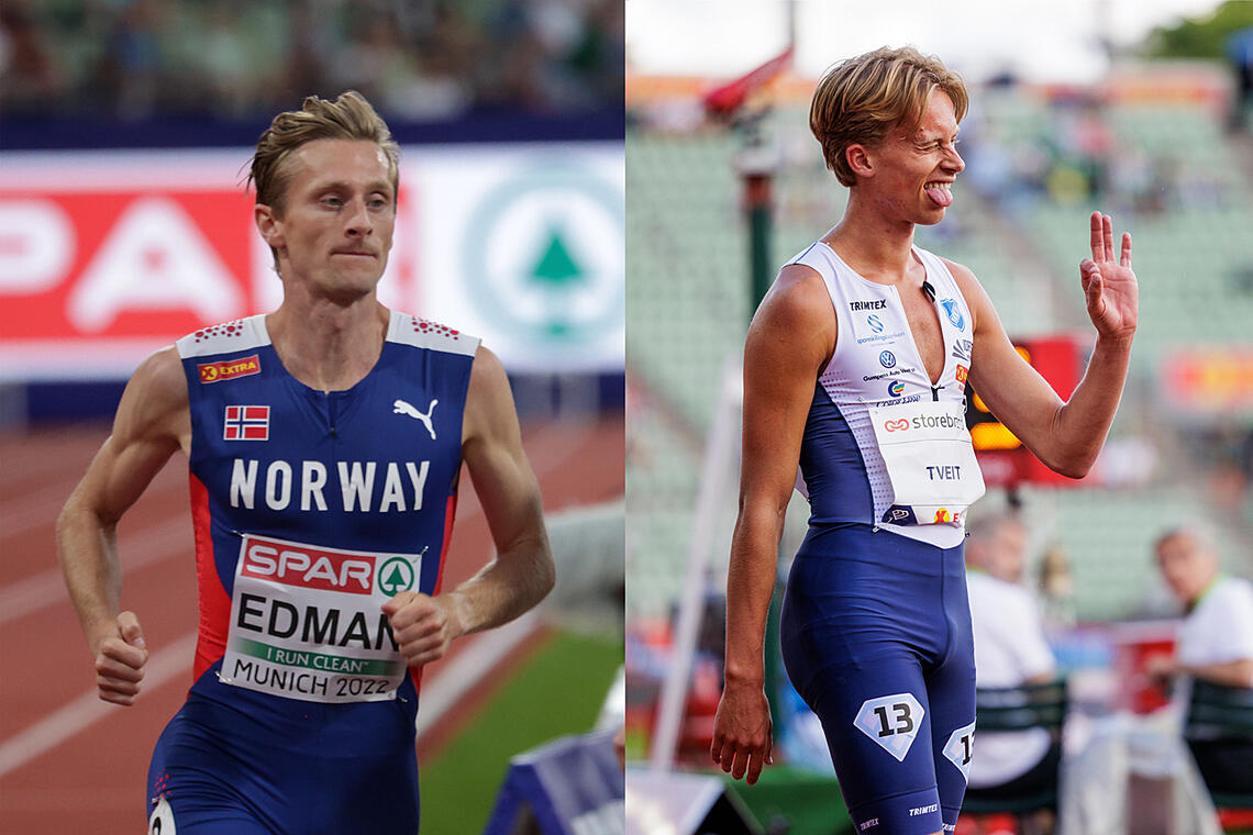 Både Ferdinand Kvan Edman og Sigurd Tveit forbedret sine personlige bestetider på 1500 meter i helgen. (Foto: Arne Dag Myking/Sylvain Cavatz)