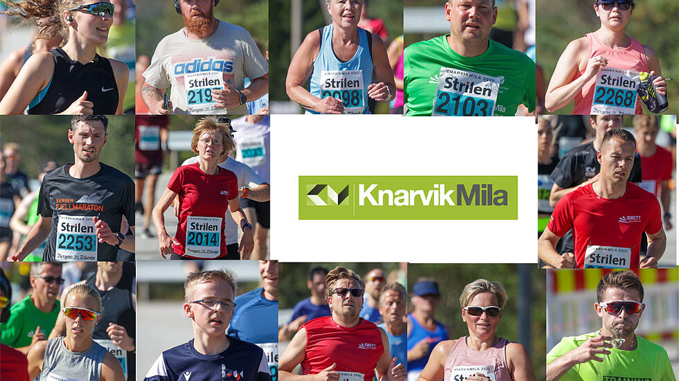 Dette er noen av dem som deltok i årets utgave av Knarvikmila. (Alle foto og fotomontasje: Arne Dag Myking)