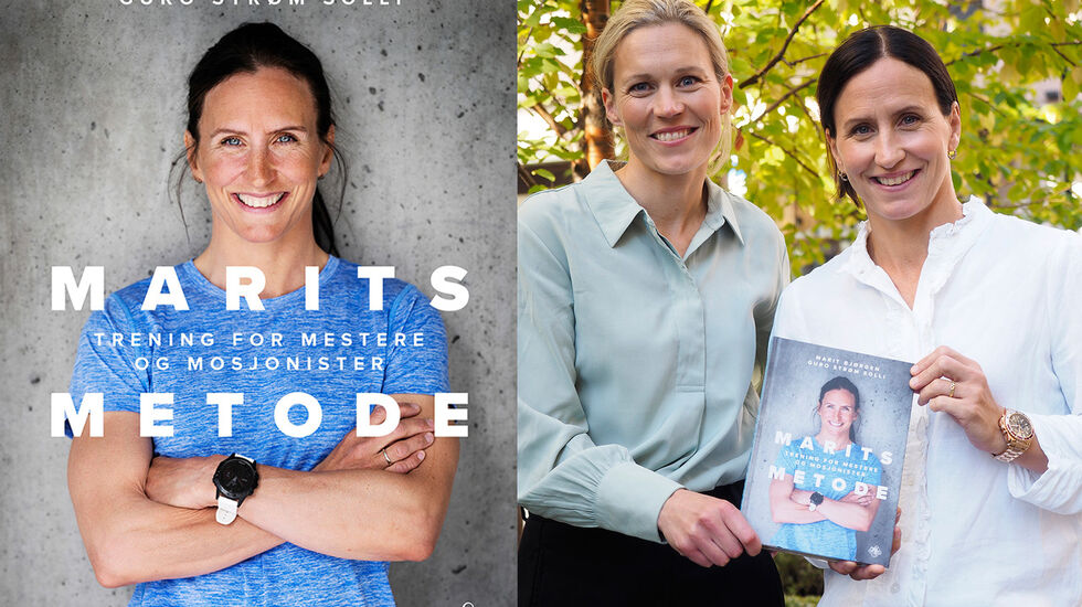 Idrettsforsker Guro Strøm Solli og idrettsstjerne Marit Bjørgen har skrevet bok om sistnevntes trening. «Marits metode» har blitt en fagbok verdig en olympisk mester. (Foto: J. M. Stenersens Forlag og Bjørn Johannessen)