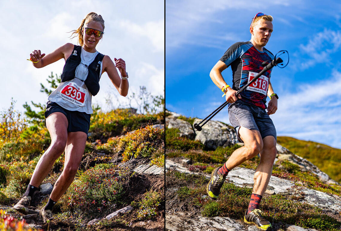 Johanna Åstrøm og Hans-Inge Klette vant Torvikbukt 6 topper. (Foto: Robert Veiset)