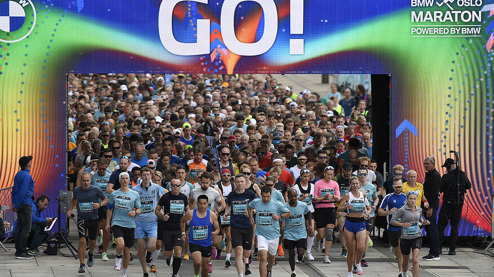 Årets deltakertall for Oslo Maraton var ca. 70 prosent av tallet for 2019. (Foto: Bjørn Johannessen)