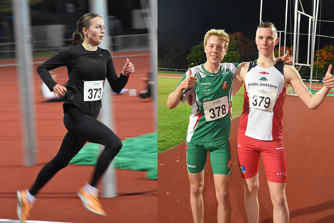 Ingeborg Østgård, Håkon Moe Berg og Magnus Øyen gjorde gode løp på 3000 meter i et stevne i Trondheim. (Foto: Tor Jarle Bolme)