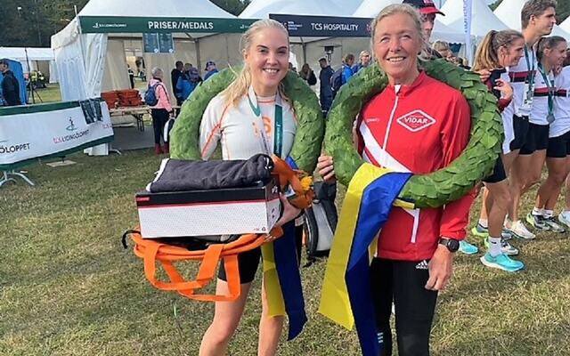 To utilnærmelig norske jenter på Lindingö lørdag, Kristine Eikrem Engeset og Synnøve Brox. (Foto: Jack Waitz)