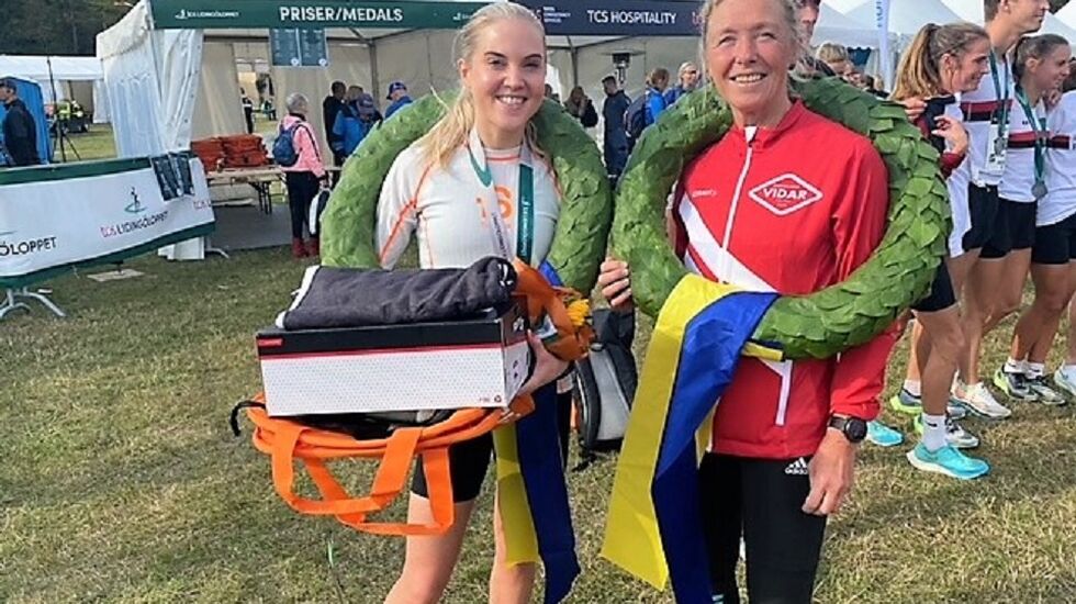 To utilnærmelig norske jenter på Lindingö lørdag, Kristine Eikrem Engeset og Synnøve Brox. (Foto: Jack Waitz)