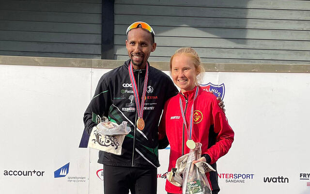 Frew Zenebe Brkineh og Adele Henriksen var de aller raskeste i NM halvmaraton. (Foto: Anne-Mette Juuhl)