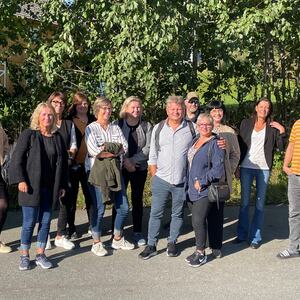 Bilde fra Verdalsbesøket hos Idrettsveien bofellesskap. Foto: Melhus kommune
