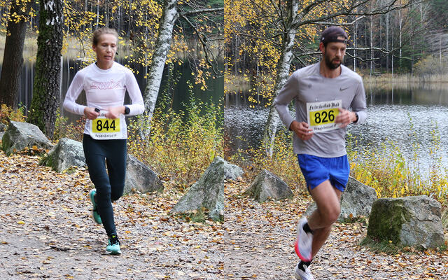 Ingvild Aurdal og Magnar Wium vant den 22. utgaven av Fredrikstad Maraton. (Foto: Terje Svensson)
