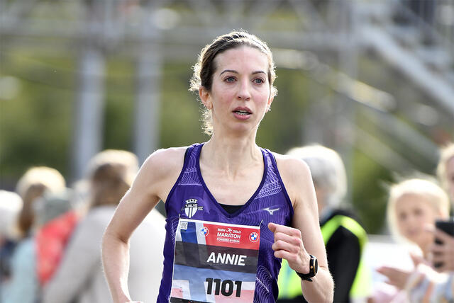 Med 2.43.26 løp Annie Bersagel inn til en klar seier og NM-gull i Oslo Maraton i midten av september. (Foto: Bjørn Johannessen)