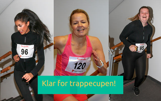 Her er noen løpere fra det eneste trappeløpet som ble arrangert i fjor, det gikk nettopp på hotel Ørnen. (Foto: Arne Dag Myking)