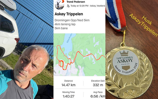 Trond Pedersen har laget til en utradisjonell løpskonkurranse. Askøytrippelen er både et fjelløp, et terrengløp og et baneløp. Men først og fremst er det veldig sosialt. (Foto: Trond Pedersen)