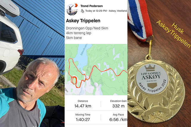 Trond Pedersen har laget til en utradisjonell løpskonkurranse. Askøytrippelen er både et fjelløp, et terrengløp og et baneløp. Men først og fremst er det veldig sosialt. (Foto: Trond Pedersen)