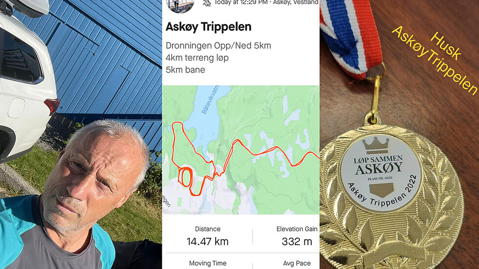 Trond Pedersen har laget til en utradisjonell løpskonkurranse. Askøytrippelen er både et fjelløp, et terrengløp og et baneløp. Men først og fremst er det veldig sosialt. (Foto: Trond Pedersen)