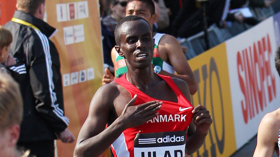 Abdi Hakam Ulad var raskeste nordiske løper under VM halvmaraton på heimebane i København i 2014. (Foto: Kjell Vigestad)