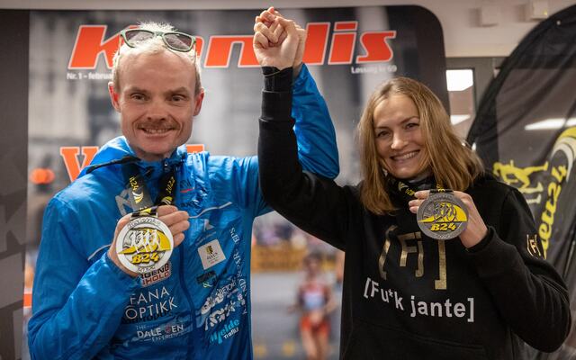 Vinnerne av Bislett 24-timers 2022: Bjørn Tore Kronen Taranger og Annette Velde Sande. (Foto: Samuel Hafsahl)