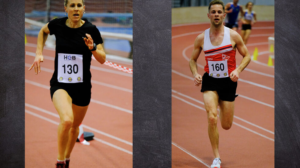 Kristin Waaktaar Opland og Tobias Kronborg løp begge godt nede på 9-tallet da Trøndersk Vinterkarusell bød på innendørsløp over 3000 meter. (Foto: Roger Midtstraum) 