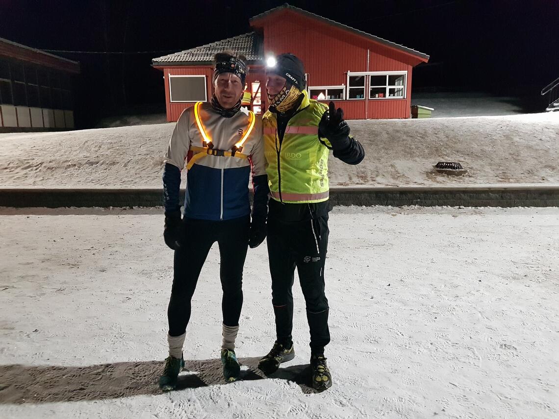 Inge Virum (til venstre) og Bjarte Holm tok en runde uten tidtaking i Kuldekuten. (Foto: Stein Arne Negård)