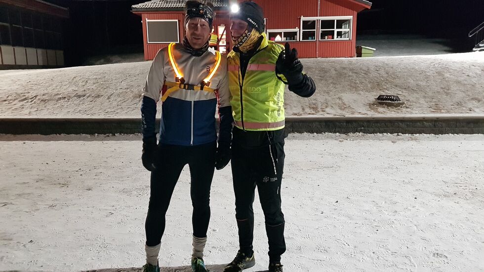 Inge Virum (til venstre) og Bjarte Holm tok en runde uten tidtaking i Kuldekuten. (Foto: Stein Arne Negård)