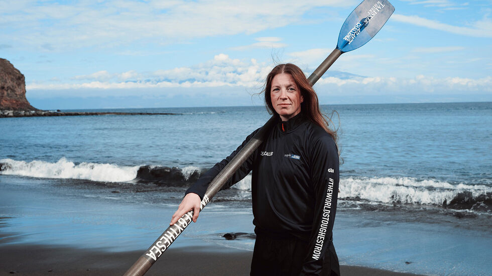 Linda Evenstad Emilsen deltar i rokonkurransen Talisker Whisky Atlantic Challenge og har mål om å bli første norske kvinne som ror alene over et verdenshav. (Foto: arrangøren)