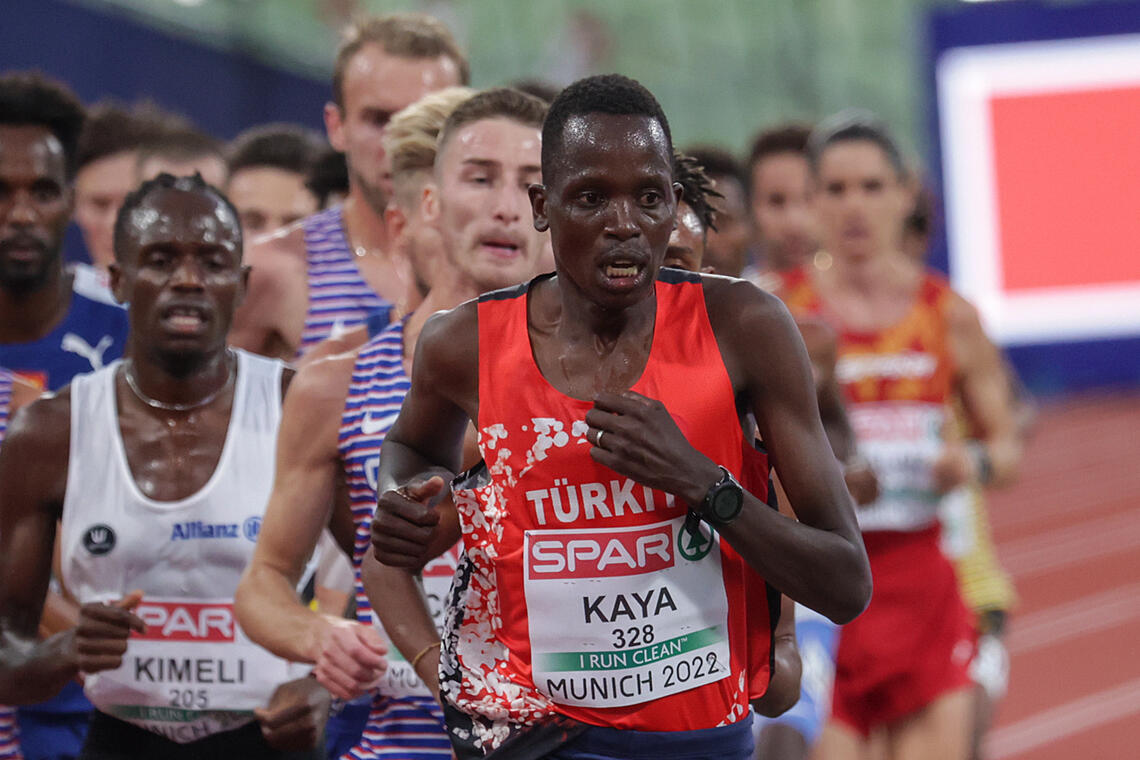 Aras Kaya under 10.000-meterfinalen i EM i München i august i år, der han ble nummer 16. (Foto: Arne Dag Myking)