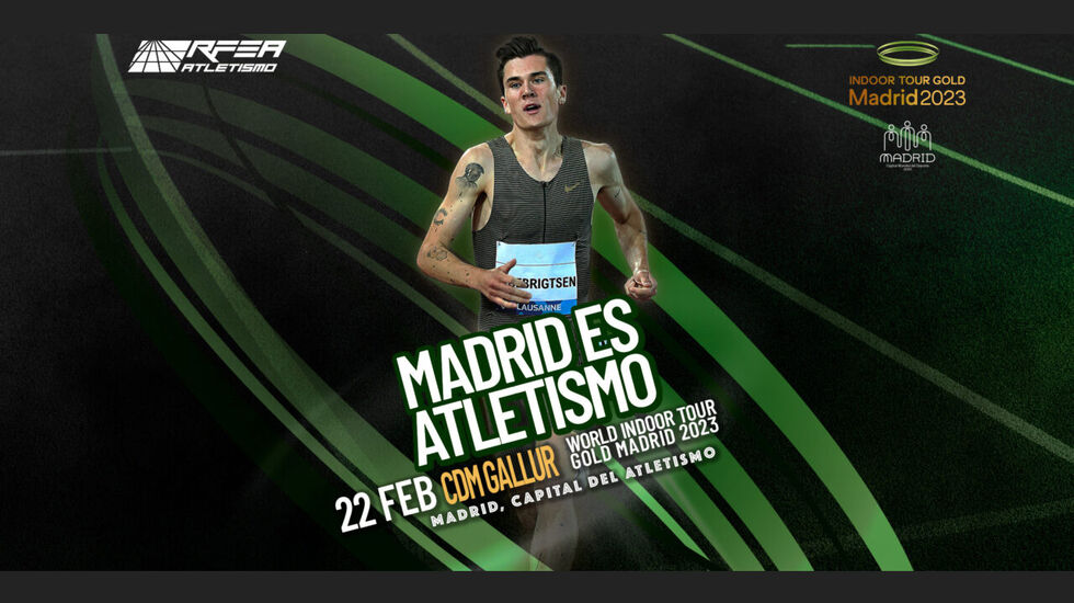 Jakob Ingebrigtsen er profilen som arrangørene bruker på sin markedsføring av stevnet i Madrid den 22. februar neste år.