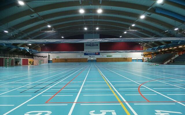 Stangehallen var fast arena for veteranmesterskap i en årrekke fram til for ca. ti år siden. (Foto: Innlandet friidrettskrets)