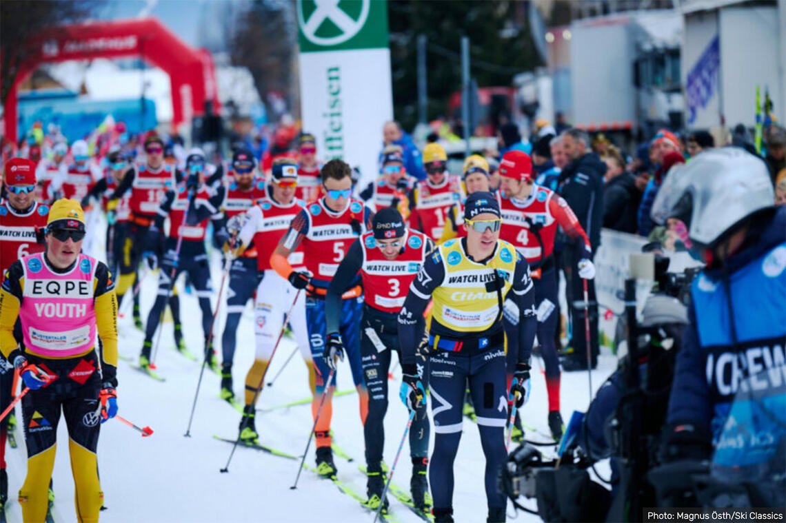 Emil Persson og Astrid Øyre Slind vant La Diagonela. (Foto: Magnus Østh/Ski Classics)