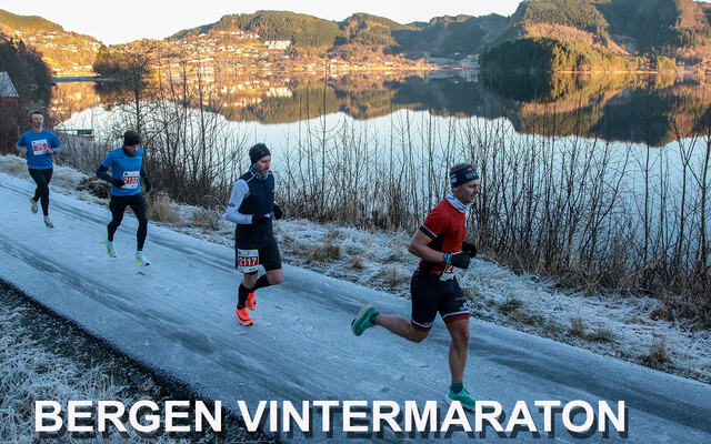 Løypen går langs Kalandsvannet, slik vi her ser fra det forrige løpet i Maratonkarusellen. (Foto: Arne Dag Myking)