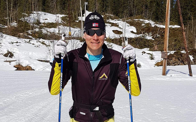 Audun Bakk har bygd seg opp til å bli et råskinn på staking. Her fra Sandfjellrennet 2022. (Alle foto: privat)