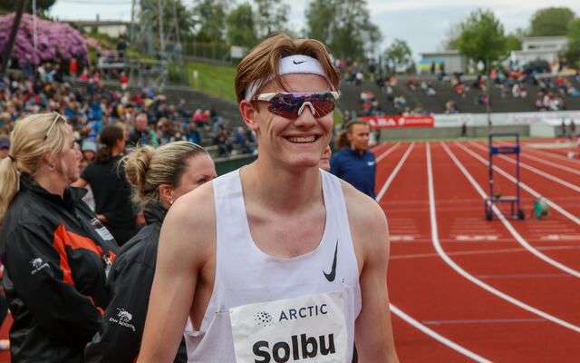 Ole Jakob Høsteland Solbu er nå høyt opp på den norske statistikken over de beste 800-meterløperne. Her fra Trond Mohn Games i 2022. (Foto: Arne Dag Myking)