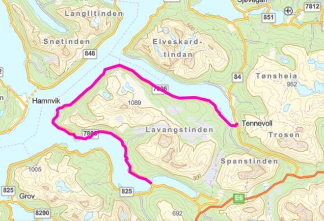Tennevoll - Årstein kart