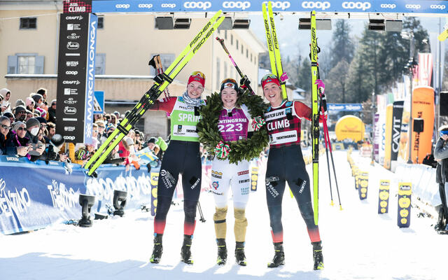 De tre beste kvinner: Anniken Gjerde Alnæs ; Magni Smedås; Jenny Larsson. (Foto: Vanzetta/NordicFocus).