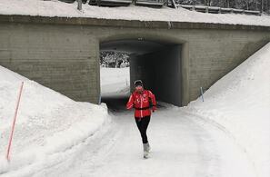 Rønnaug Tveito Skille på sin avsluttende maraton elvelangs i Elverum i slutten av januar. (Foto: Rolf Bakken)