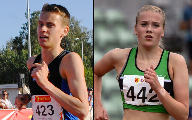 Andreas Vangsnes og Maiken Homlung Prøitz vant 1500 meter innendørs under Norgeslekene denne helgen. (Arkivfoto: Arne Dag Myking / Samuel Hafsahl)