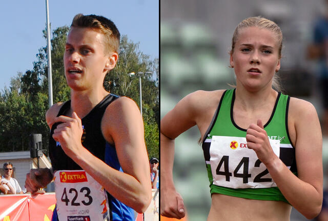Andreas Vangsnes og Maiken Homlung Prøitz vant 1500 meter innendørs under Norgeslekene denne helgen. (Arkivfoto: Arne Dag Myking / Samuel Hafsahl)