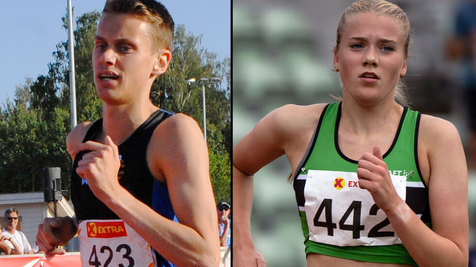 Andreas Vangsnes og Maiken Homlung Prøitz vant 1500 meter innendørs under Norgeslekene denne helgen. (Arkivfoto: Arne Dag Myking / Samuel Hafsahl)