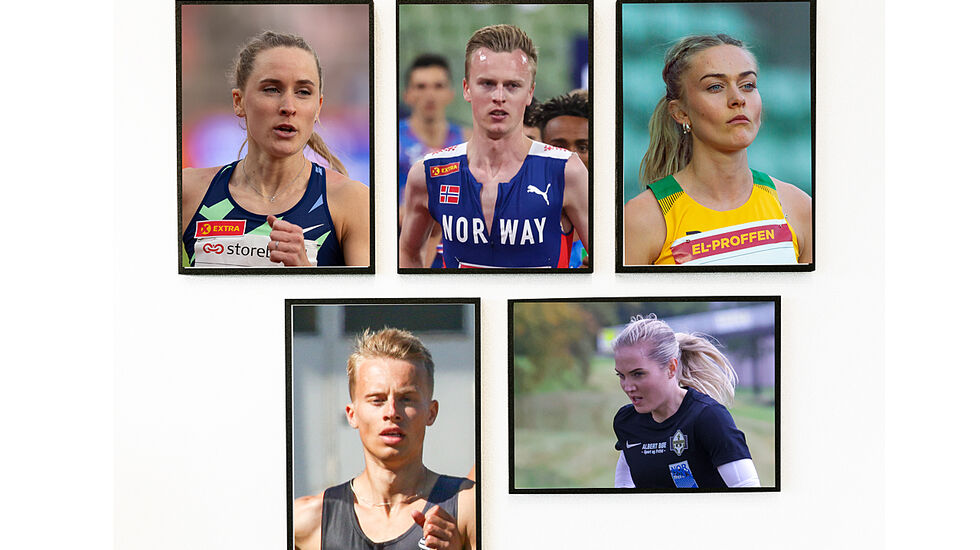 Hedda Hynne, Narve Gilje Nordås, Amalie Sæten, Sigurd Tveit og Kristine Eikrem Engeset er noen av dem som skal løpe på det norske laget i Nordenkampen. (Bilder og montasje: Kondis)