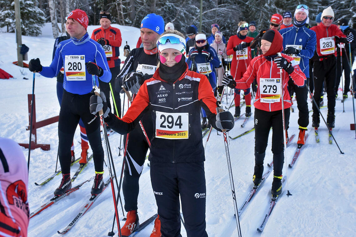 Anna Aukland (14) fra Oseberg skilag, var en av de yngste deltakerne på Halvhauern. (Foto: Gjermund Sørstad)