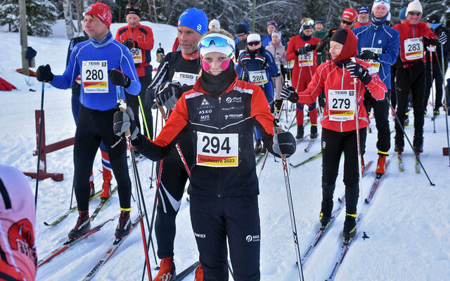 Anna Aukland (14) fra Oseberg skilag, var en av de yngste deltakerne på Halvhauern. (Foto: Gjermund Sørstad)