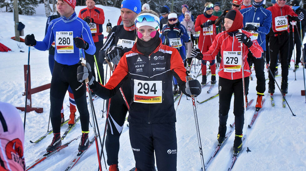 Anna Aukland (14) fra Oseberg skilag, var en av de yngste deltakerne på Halvhauern. (Foto: Gjermund Sørstad)