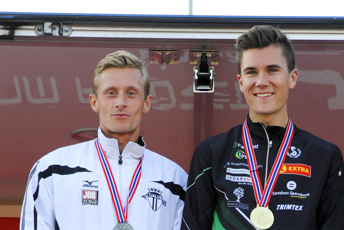 Både Ferdinand Kvan Edman (til venstre) og Jakob Ingebrigtsen står på startlista for A-heatet på stevnet i Lievin. (Foto: Arne Dag Myking) 